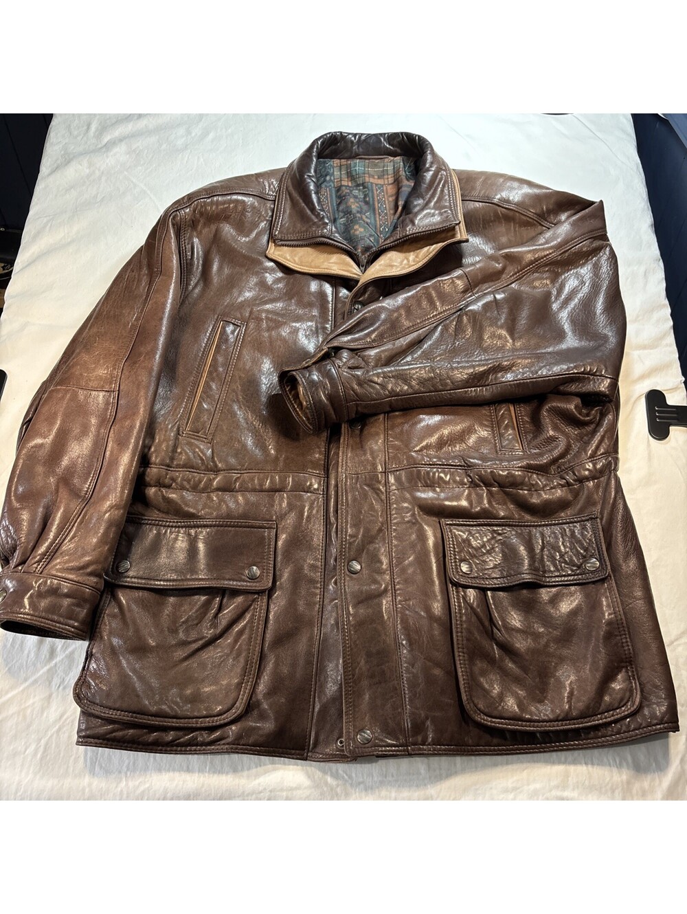 Vintage 80’s Olde Hide House Leather Coat Men’s Size 46 Made in Canada